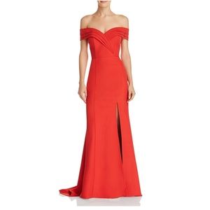 Brand New! Jarlo Marisole Off-the-Shoulder Gown in Red Size 4
